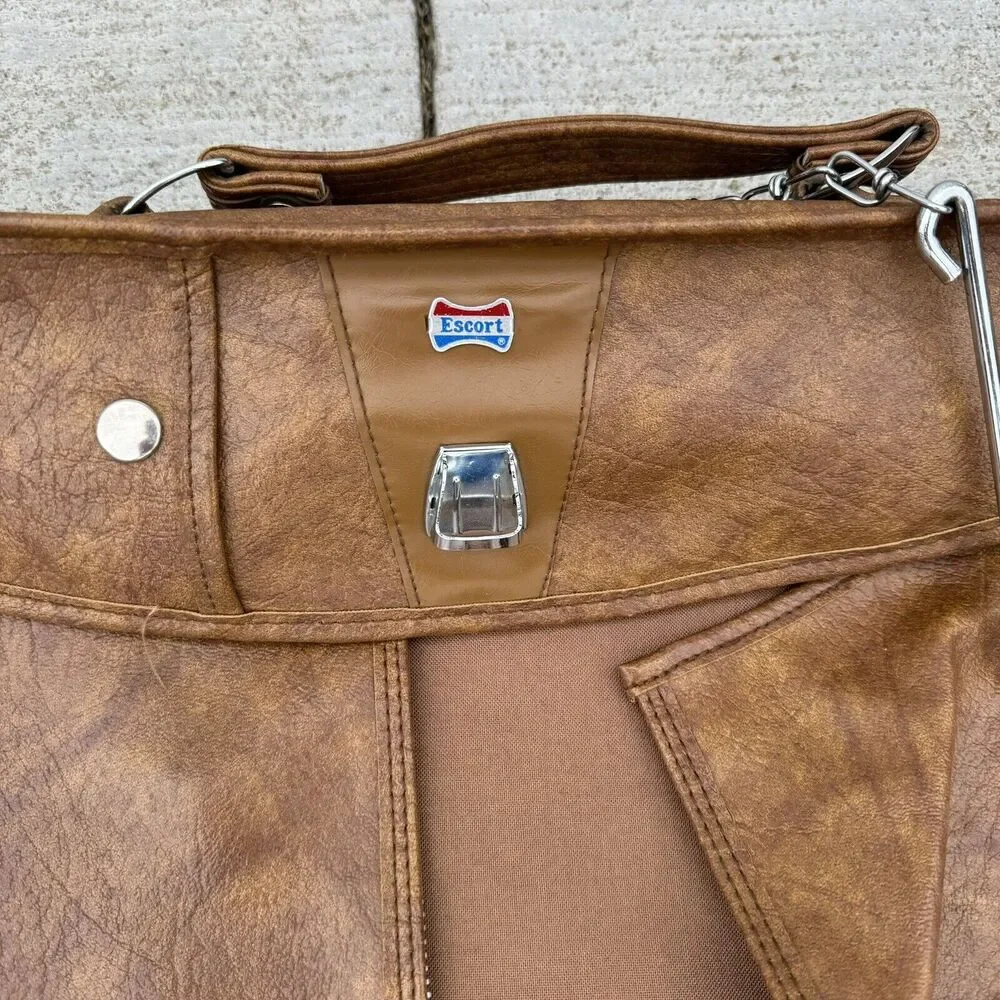 Vintage Pair 2 American Tourister Escort Garment Bags Brown Faux Leather PROP LN
